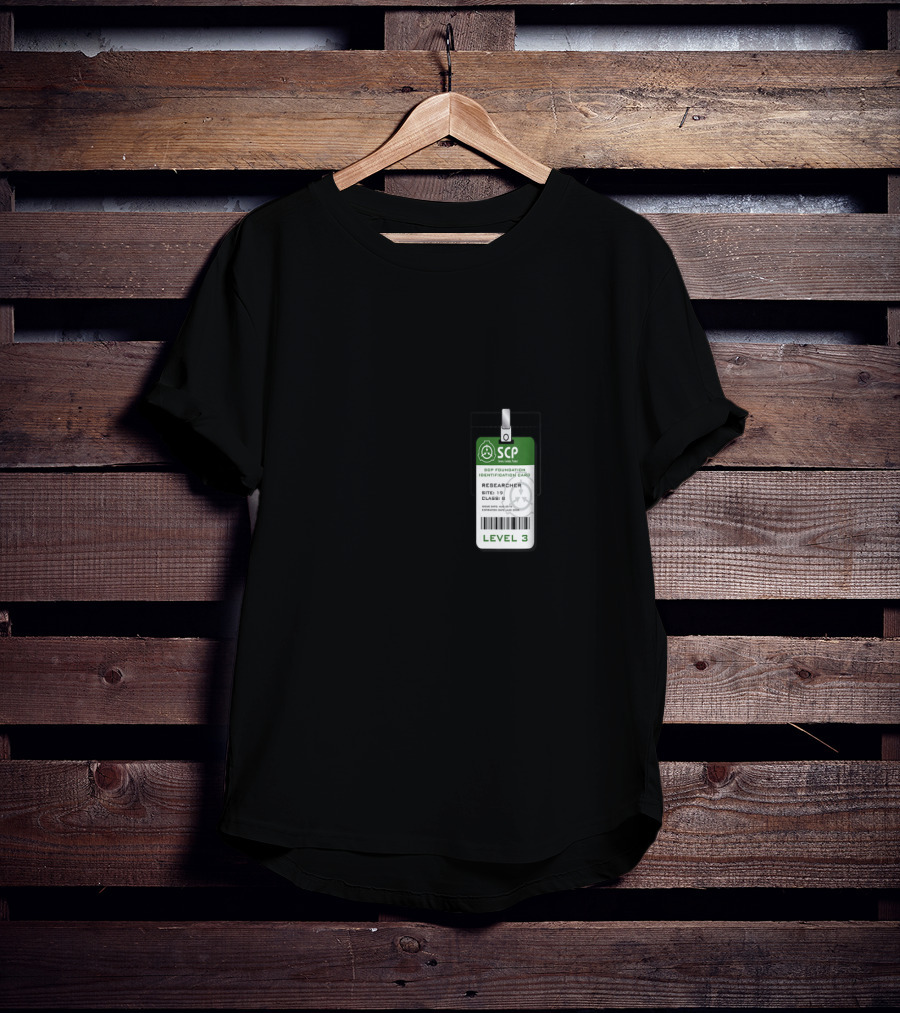 SCP Foundation Level 3 Researcher Identification Badge Secure Contain Protect Emblem T-Shirt
