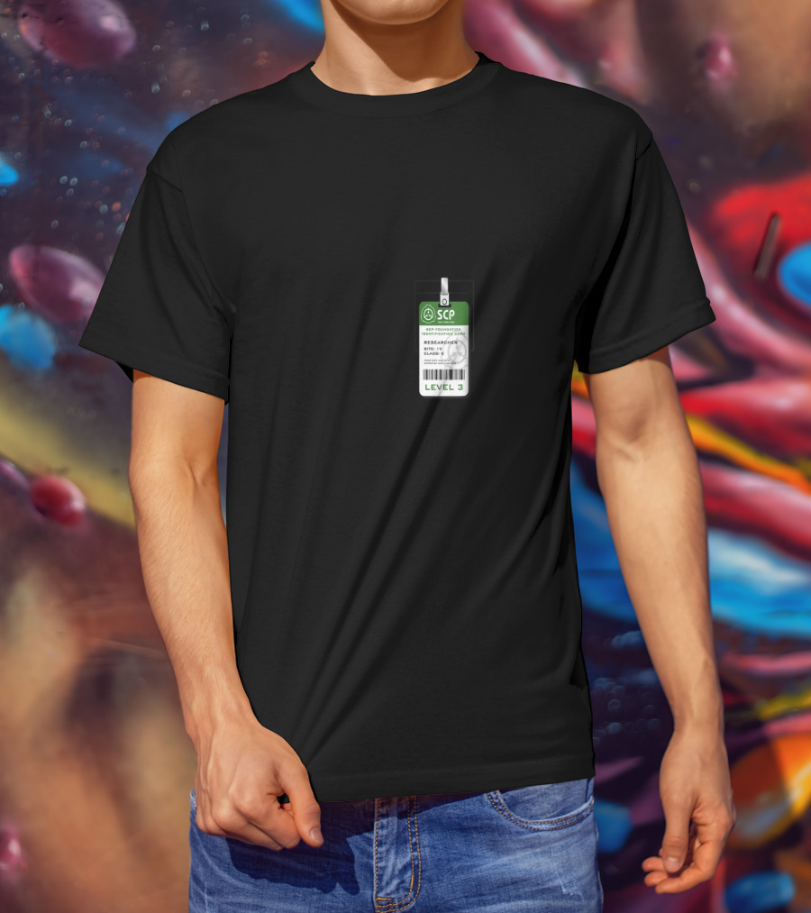 SCP Foundation Level 3 Researcher Identification Badge Secure Contain Protect Emblem T-Shirt