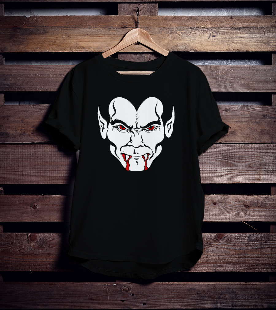 Halloween Dracula Bloody Vampire Teeth Face Graph Iconic Dracula T-Shirt