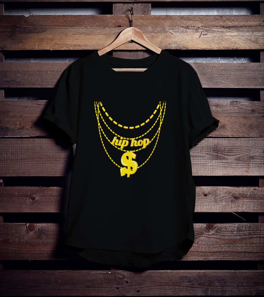 Hip Hop Costume Halloween Gold Chains Dollar Sign Necklace XJH T-Shirt
