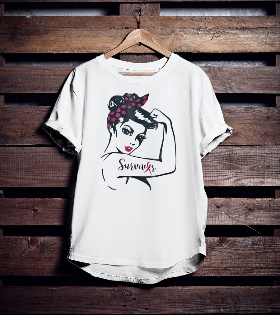 Rosie The Riveter Breast Cancer Survivor We Can Cure It Survivor T-Shirt