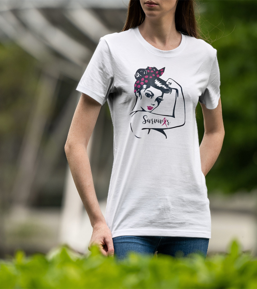 Rosie The Riveter Breast Cancer Survivor We Can Cure It Survivor T-Shirt