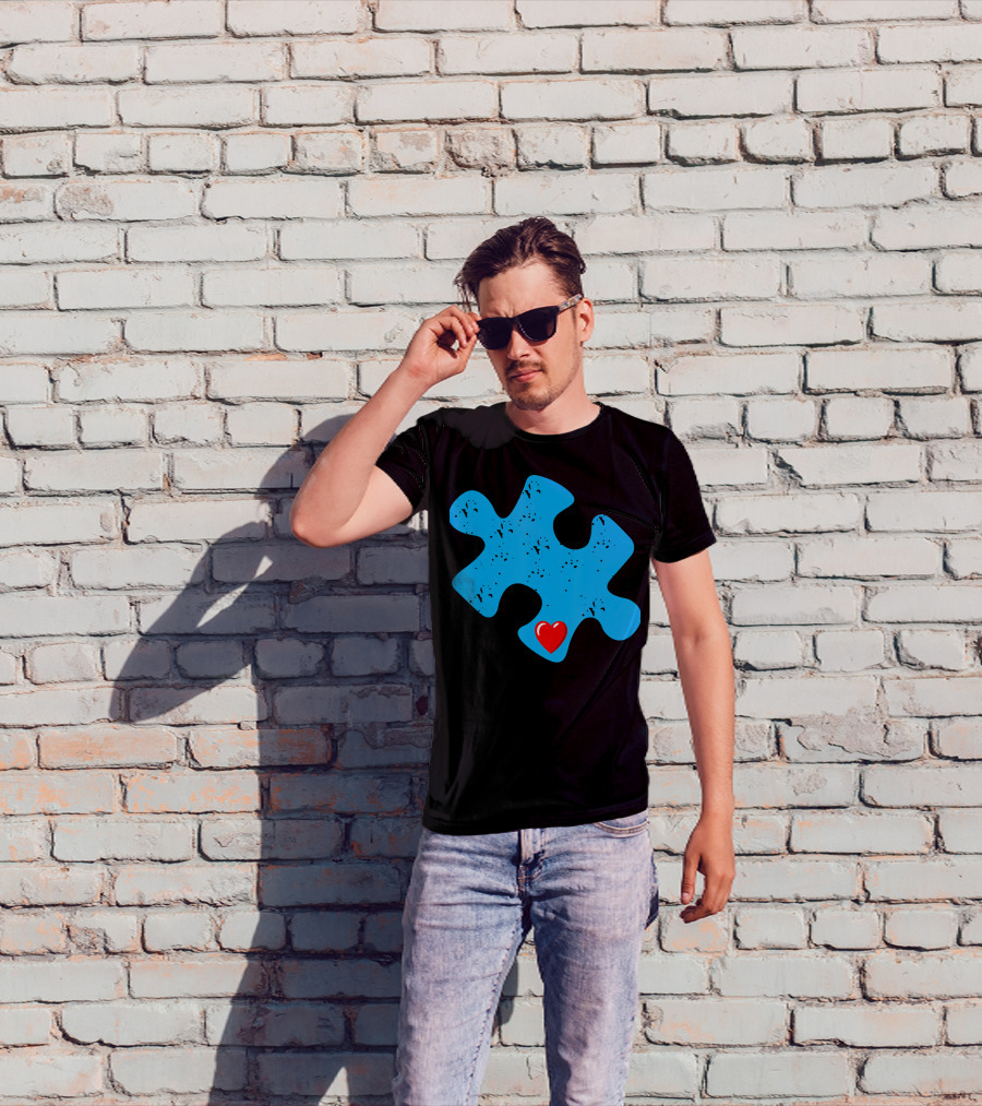 Cute Colorful Autism Love Puzzle Piece T-Shirt