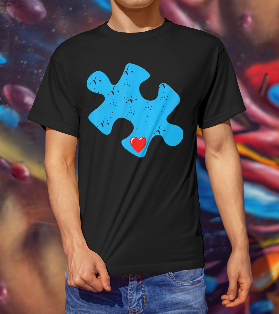Cute Colorful Autism Love Puzzle Piece T-Shirt