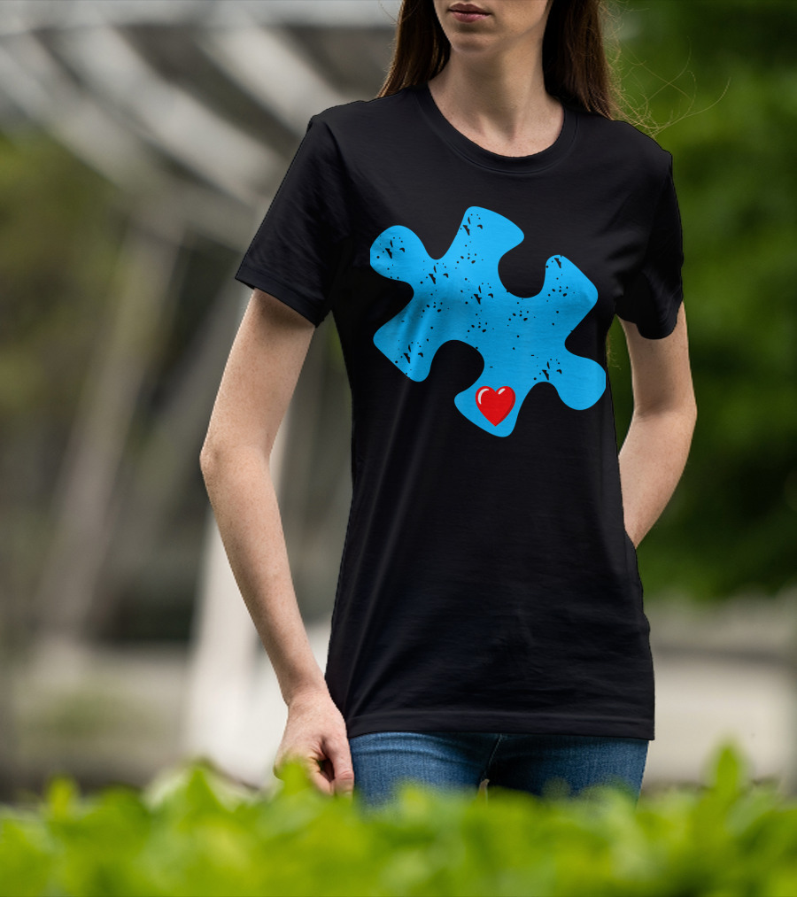 Cute Colorful Autism Love Puzzle Piece T-Shirt