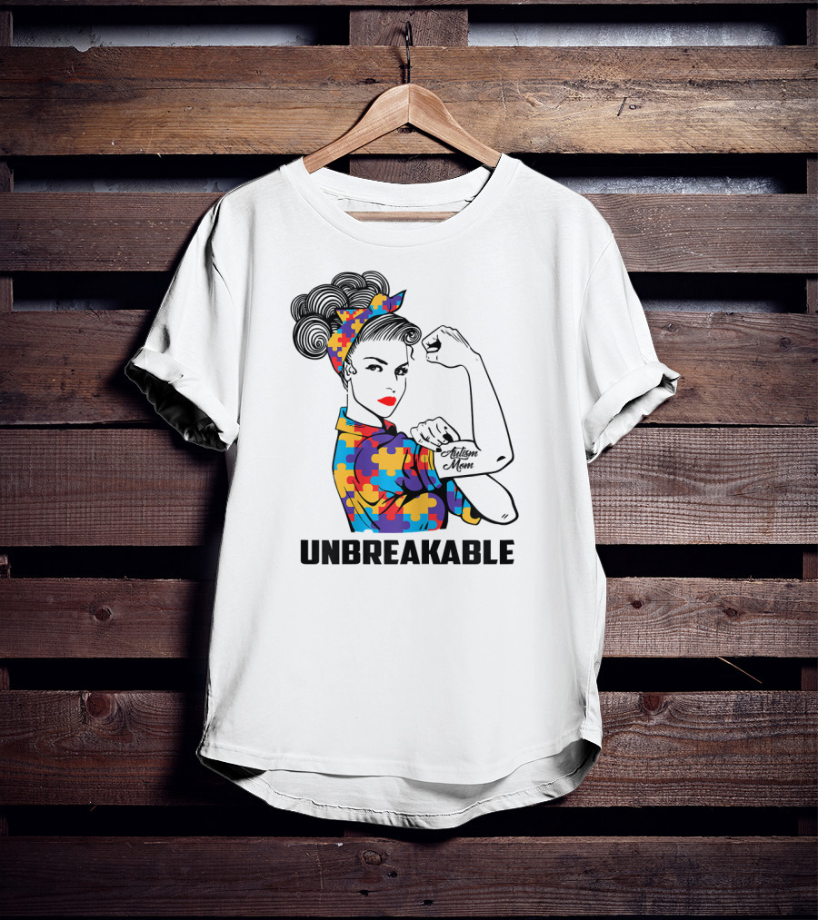Unbreakable Autism Mom Awareness Autistic Parents T-Shirt