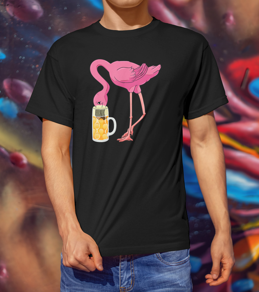 Beer Flamingo Beer Lover Alcohol Funny Oktoberfest T-Shirt