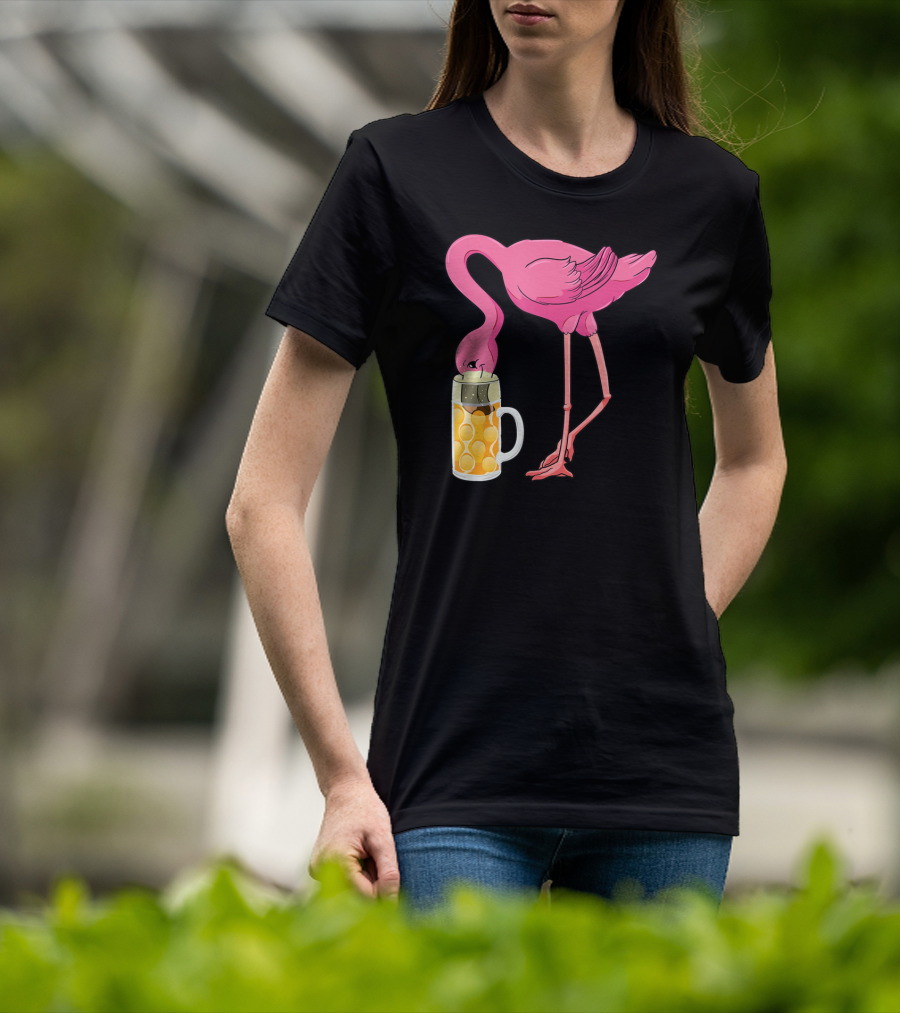 Beer Flamingo Beer Lover Alcohol Funny Oktoberfest T-Shirt