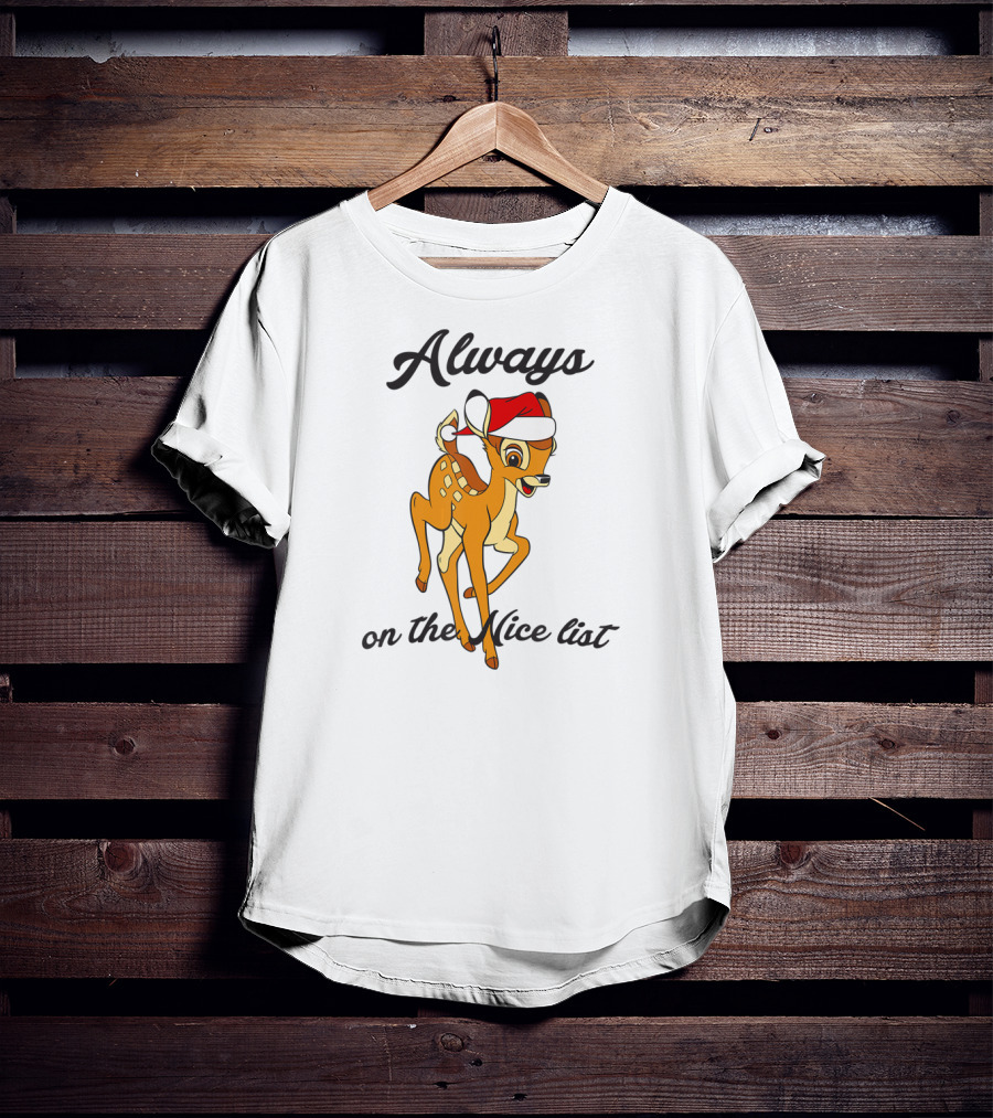 Disney Bambi Always On The Nice List Christmas T-Shirt