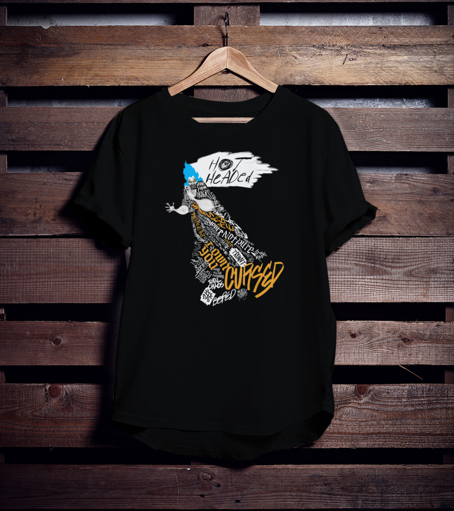 Disney Villains Hades Hot Headed Cursed Chaos Power Orders Word T-Shirt