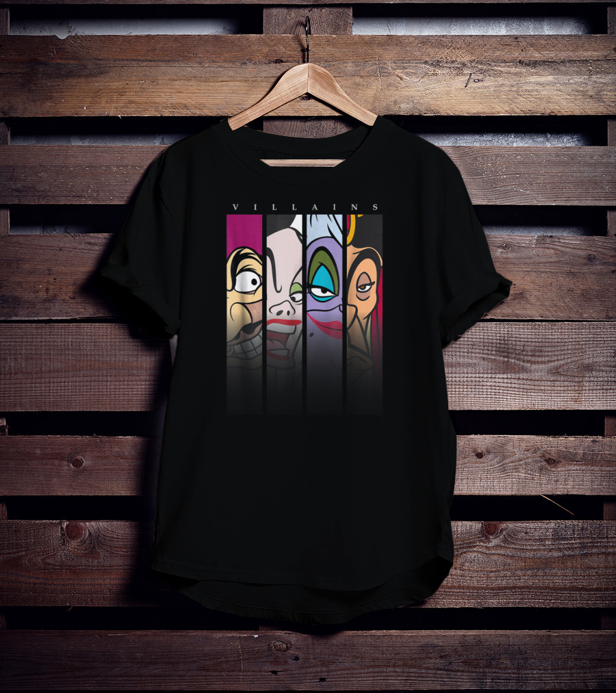 Villains Disney Evil Characters Split-Face T-Shirt