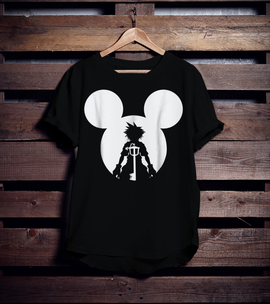 Disney Kingdom Hearts Sora Silhouette Keyblade Mickey Ears T-Shirt