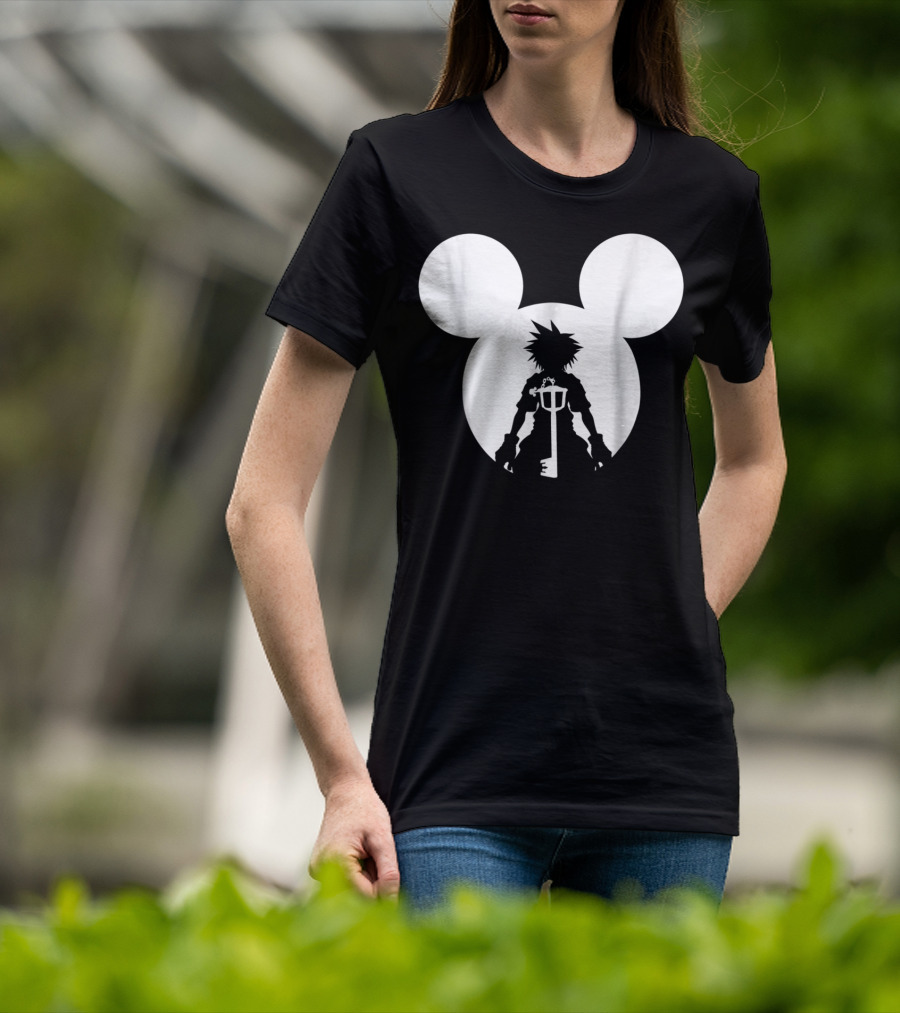 Disney Kingdom Hearts Sora Silhouette Keyblade Mickey Ears T-Shirt