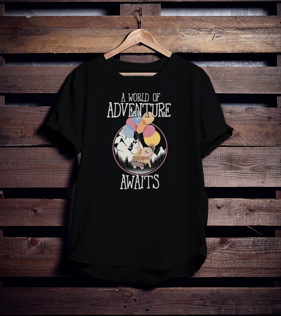 Disney Pixar Up A World Of Adventure Awaits Russell Balloons T-Shirt