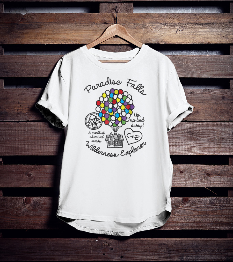 Paradise Falls Wilderness Explorer Up Up And Away A World Of Adventure Awaits T-Shirt