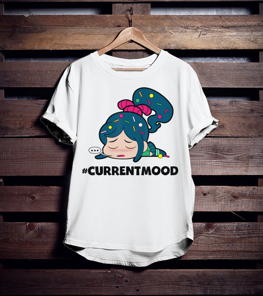 Disney Wreck It Ralph Vanellope #CurrentMood Sprinkles Hair Exhausted Expression T-Shirt