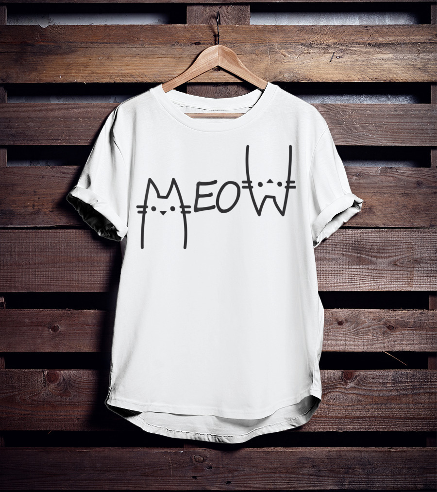 Funny Cat Lover's Meow Letter T-Shirt