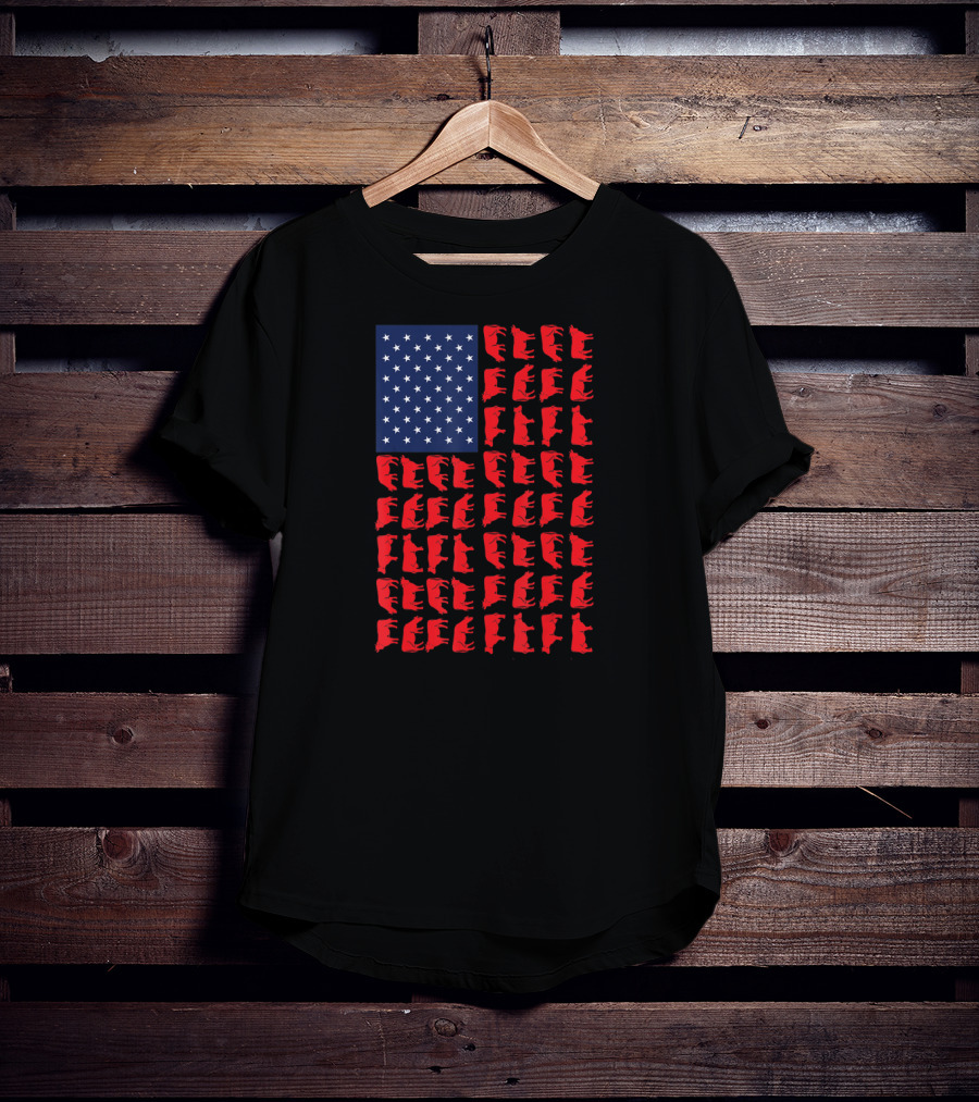 American Flag Cow Heifer July 4 Farmer Cattle T-Shirt