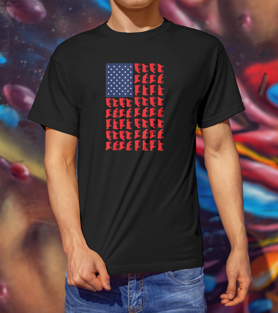 American Flag Cow Heifer July 4 Farmer Cattle T-Shirt