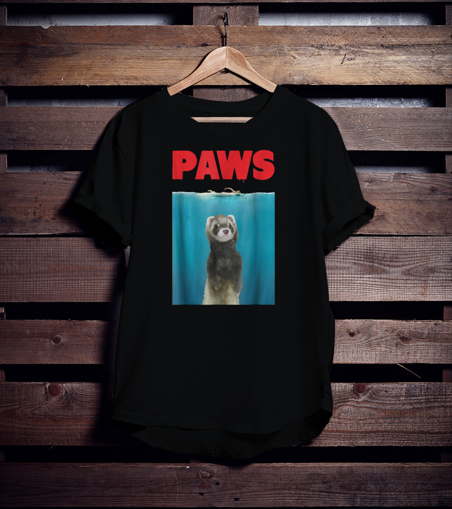 Paws Ferret Jaws Parody For Ferret Lovers T-Shirt