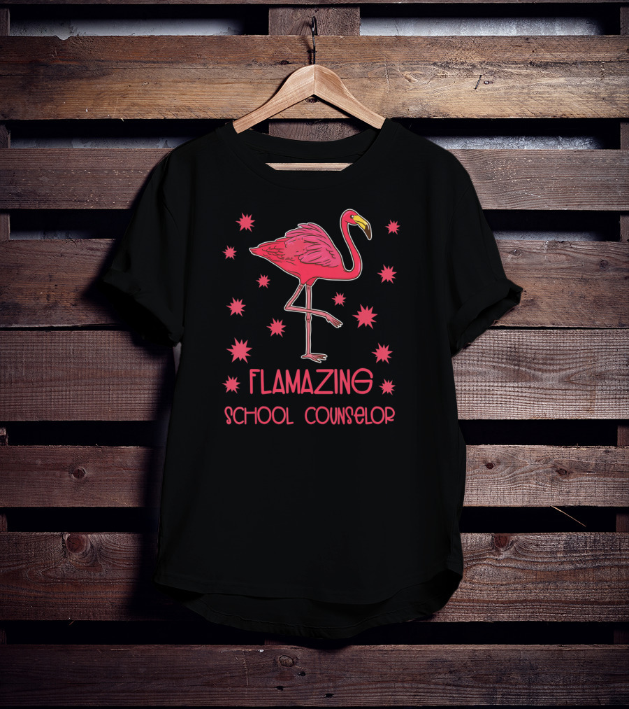 Flamazing School Counselor Pink Flamingo Appreciation T-Shirt