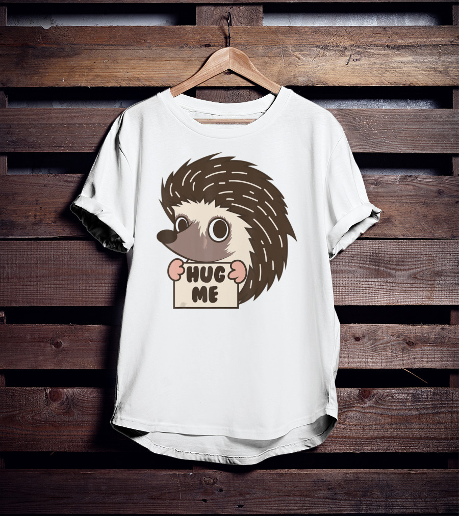 Hedgehog Hug Me Cute I Heart Porcupines T-Shirt