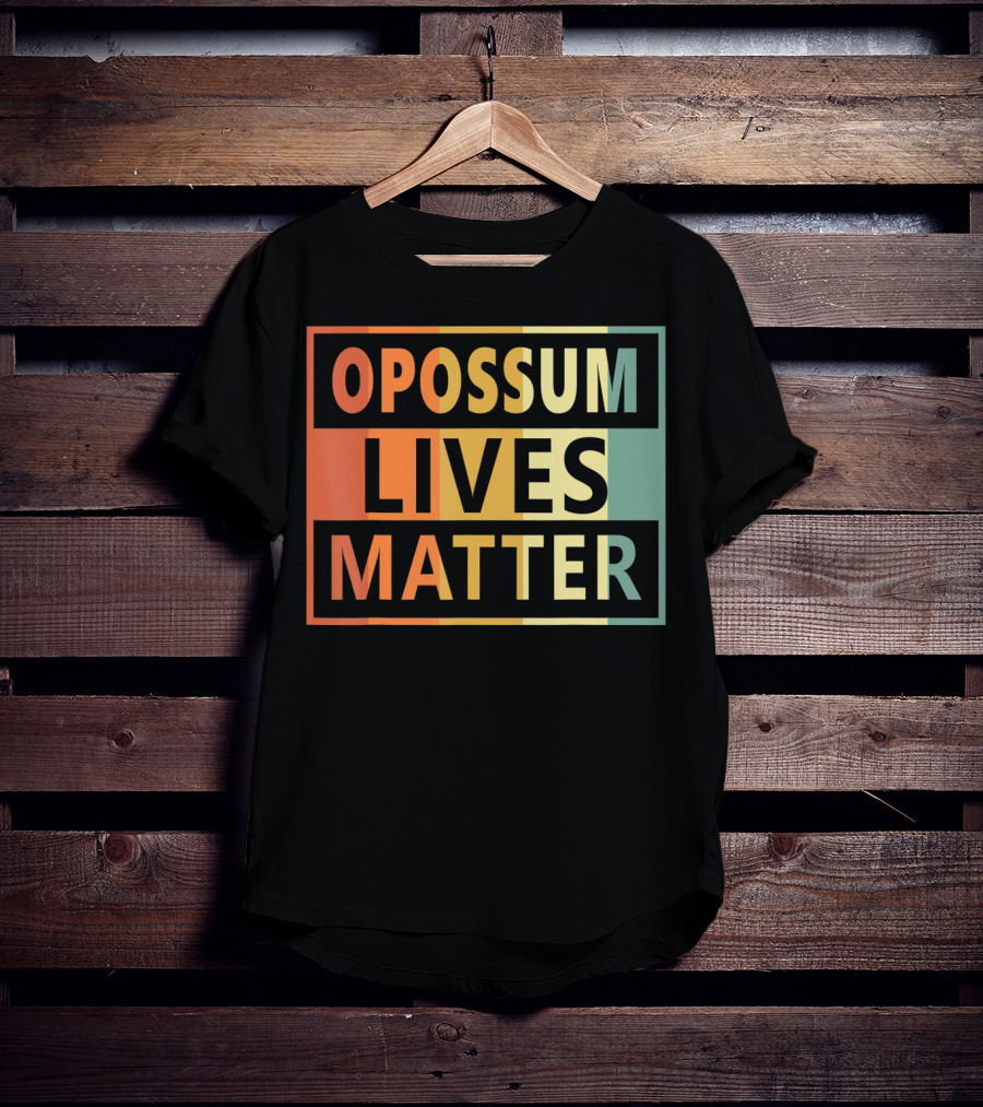 Opossum Lives Matter Vintage Vegan Opossum Lover Retro Stripes T-Shirt
