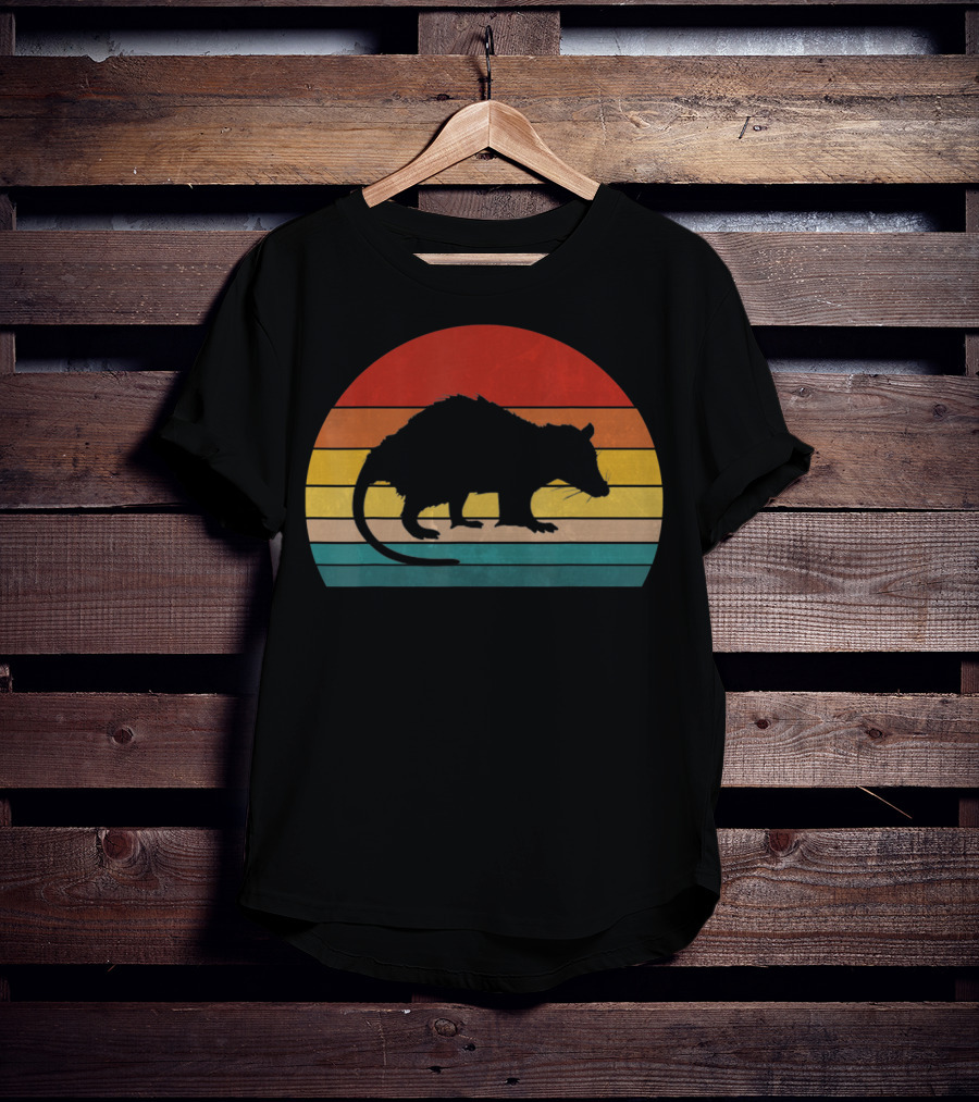 Opossum Vintage Style Possum Retro Sunset T-Shirt