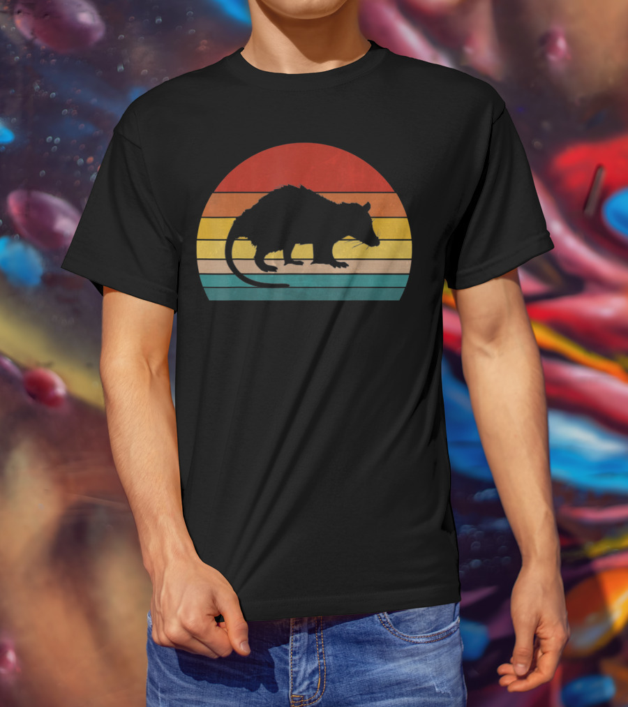 Opossum Vintage Style Possum Retro Sunset T-Shirt