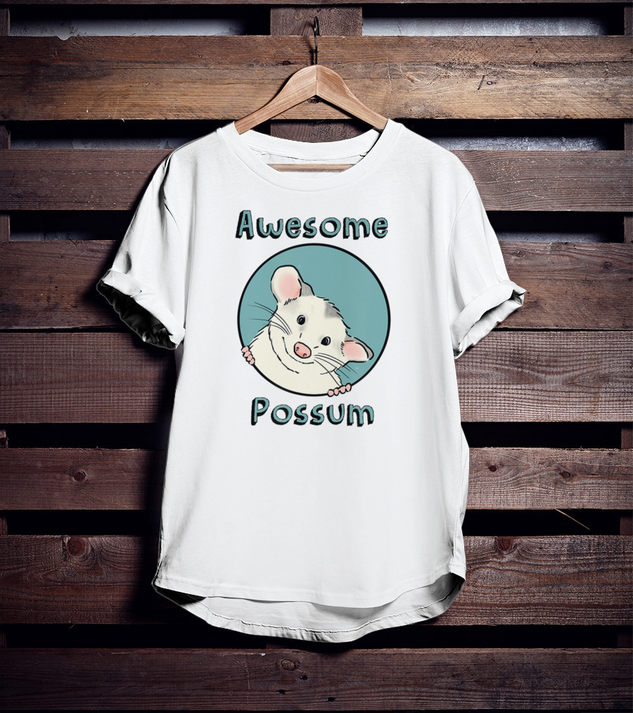 Awesome Possum Opossum Lover Cute Possum Circle Cartoon T-Shirt