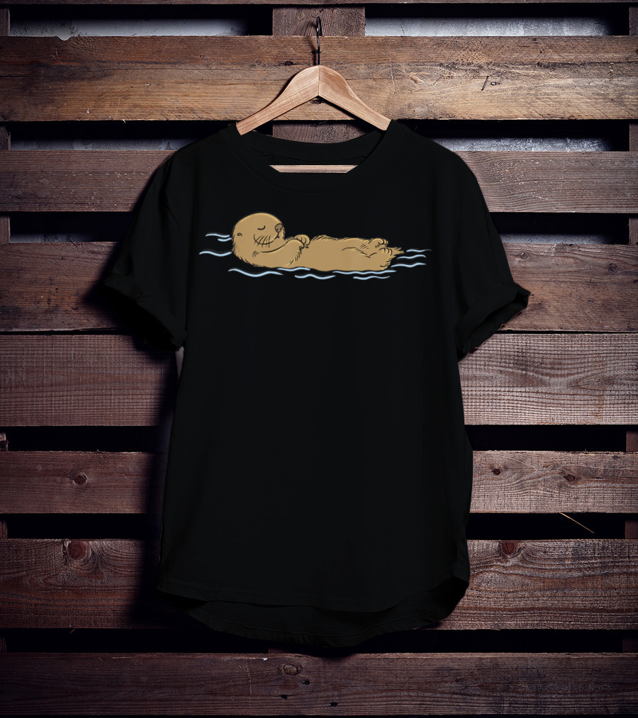 Cute Sea Otter Floating Peacefully T-Shirt