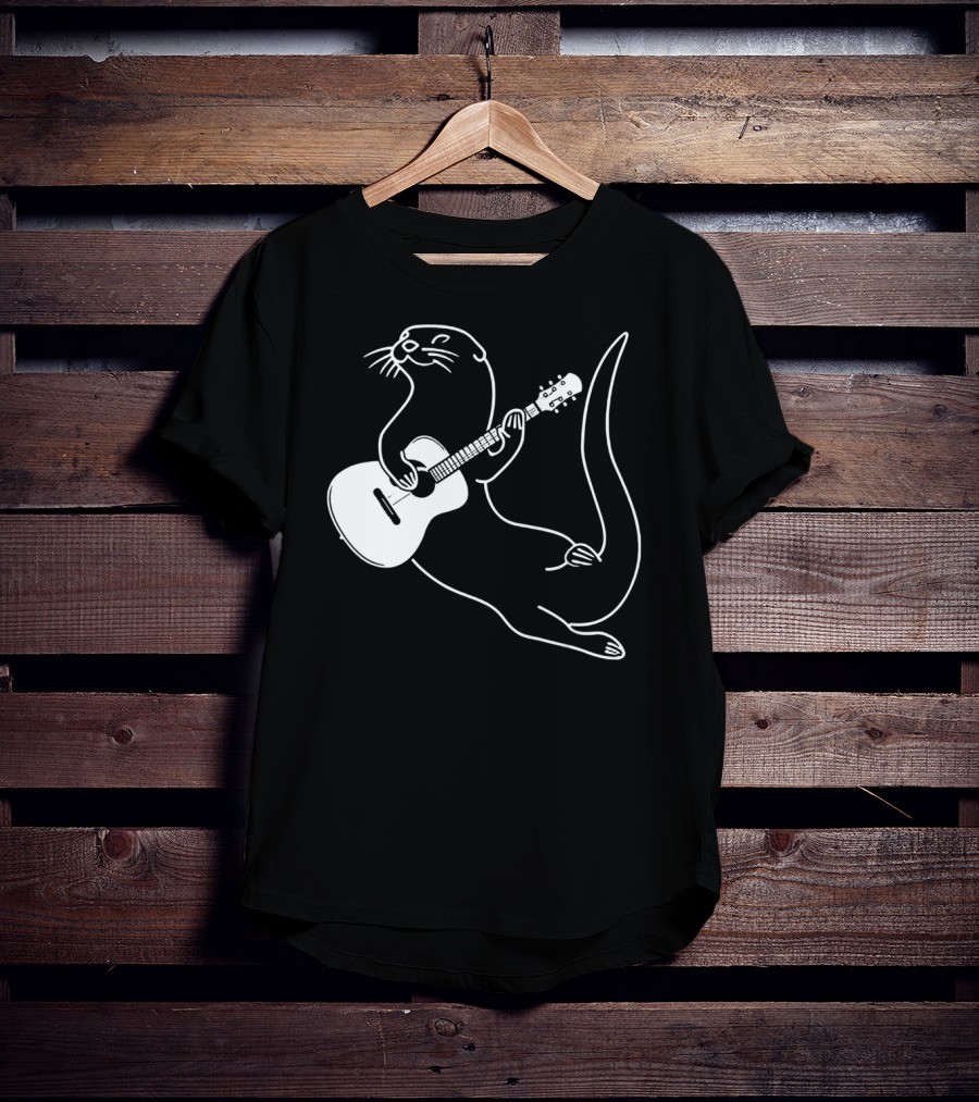 Guitar Playing Otter Music Cool Fun T-Shirt