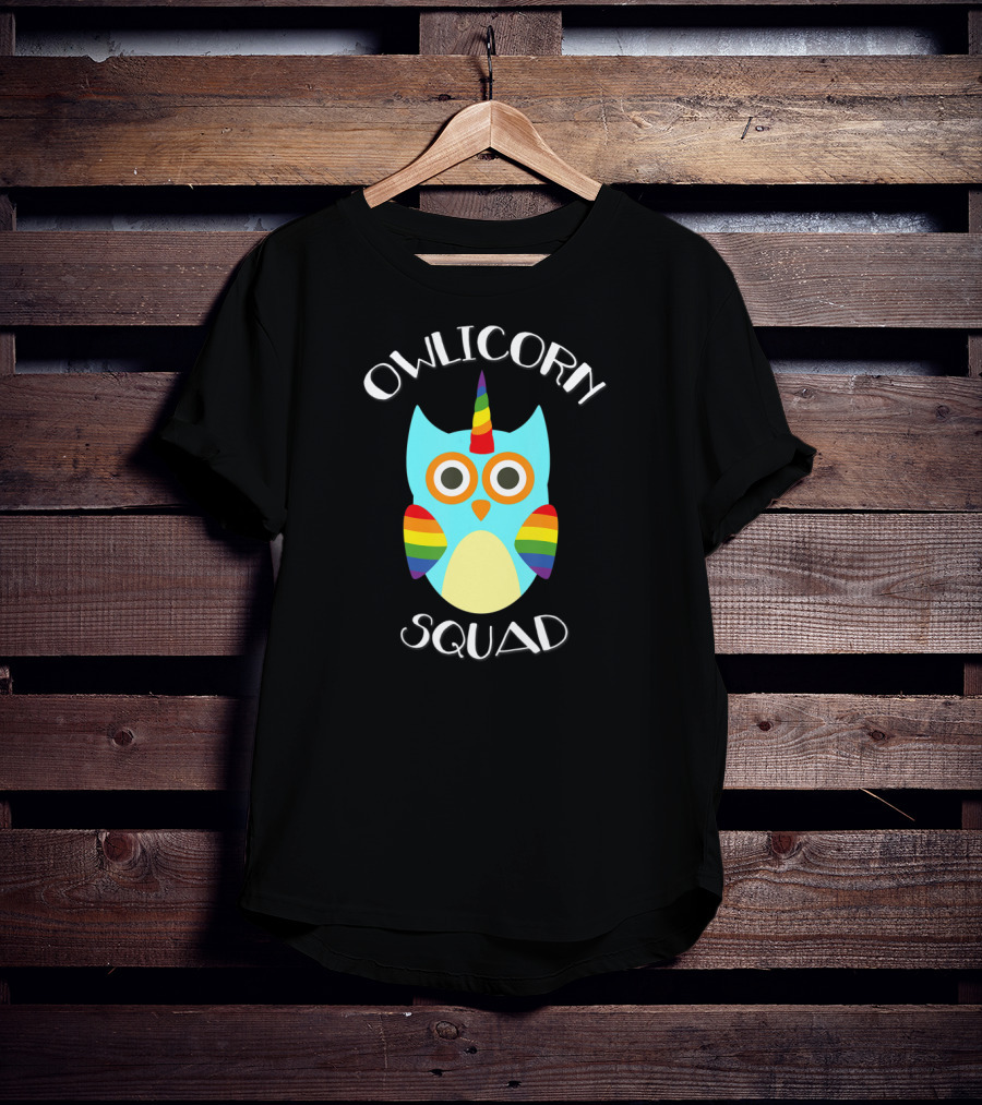 Owlicorn Rainbow Owl Unicorn Squad T-Shirt