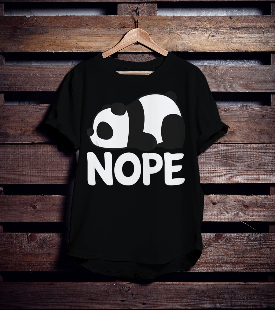 Nope Not Today Lazy Panda Womens Girls Animal T-Shirt