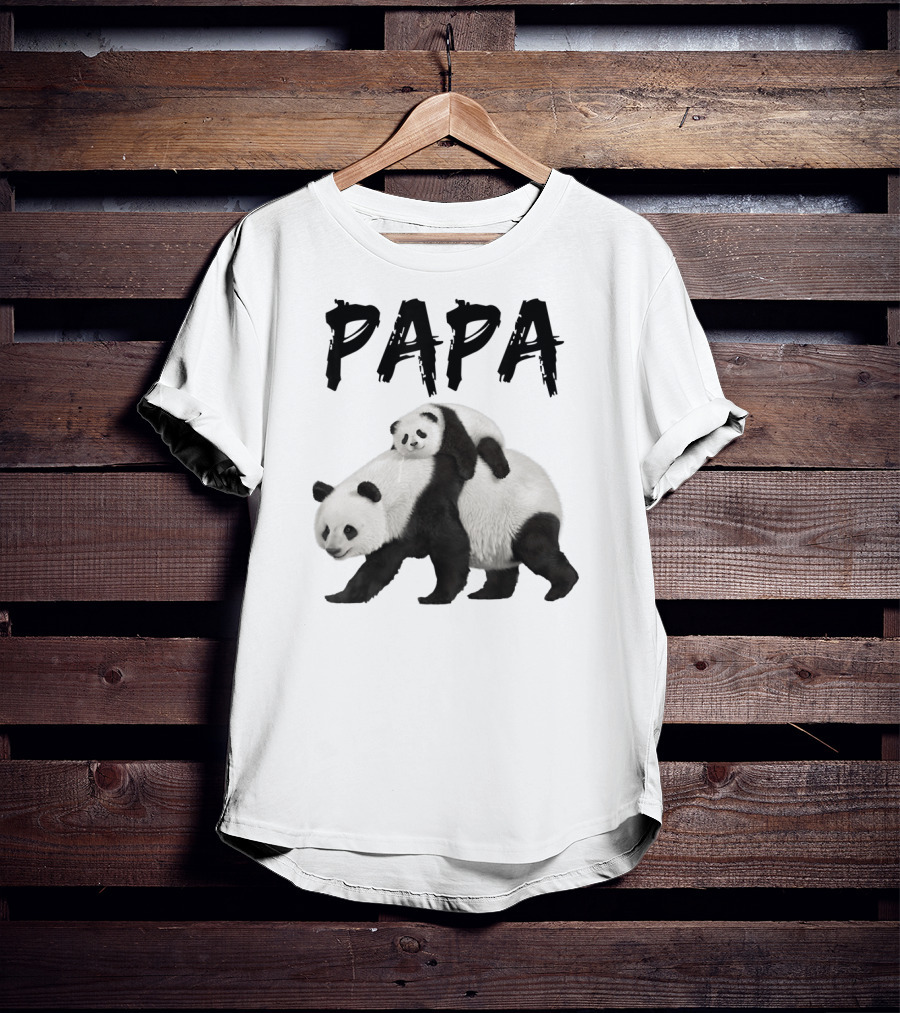 Papa Panda Bear Dad With Baby Panda T-Shirt