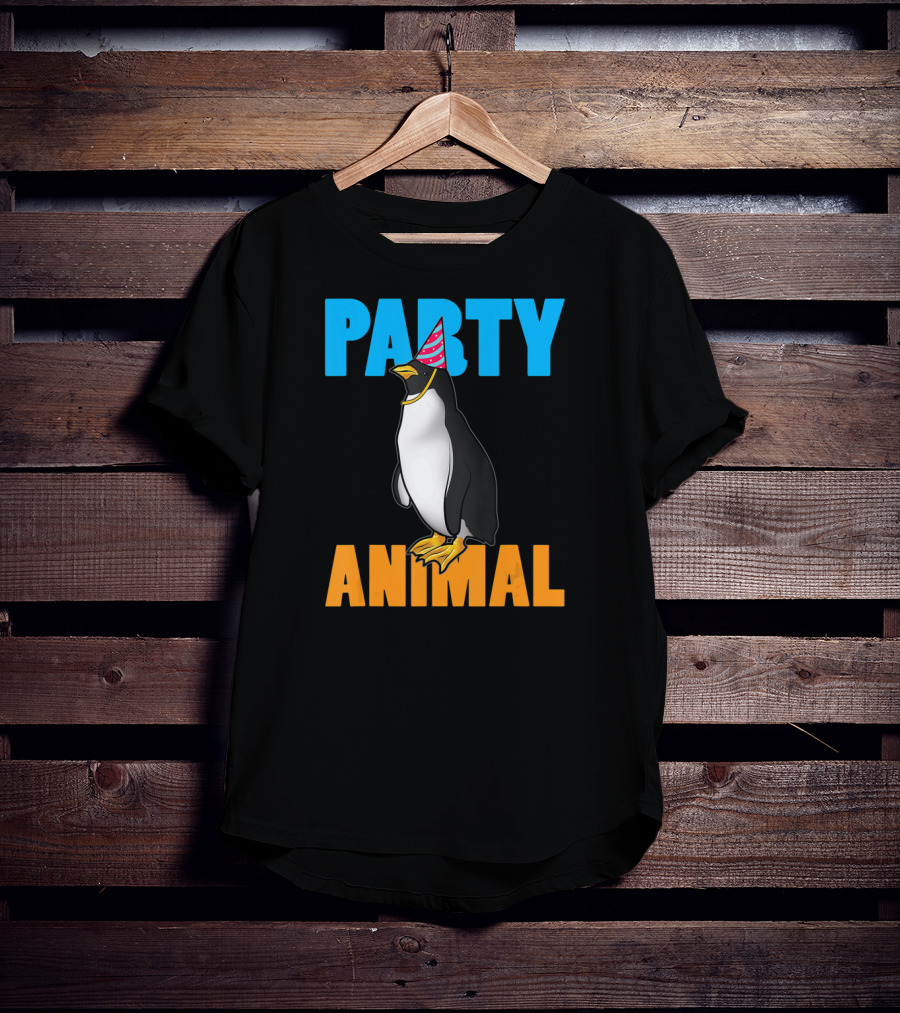 Party Animal Penguin Funny Birthday Meme T-Shirt