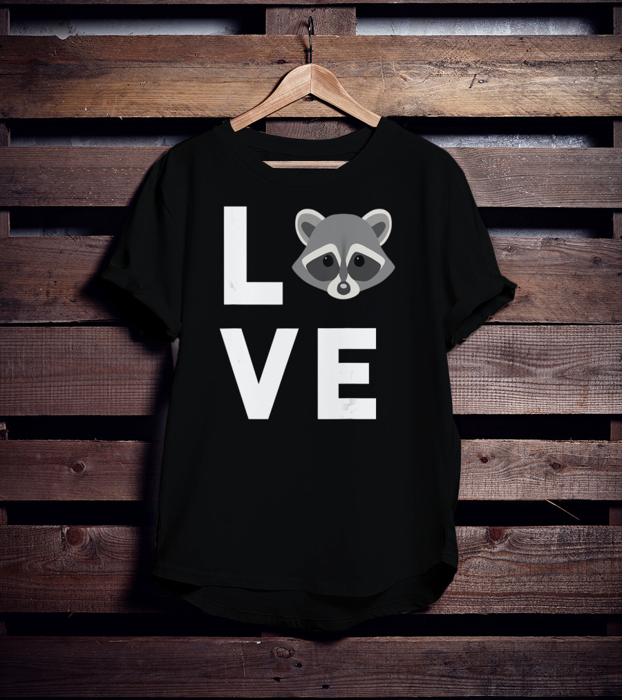 LOVE Raccoon Cute I Love Raccoons Funny Raccoon Lover T-Shirt