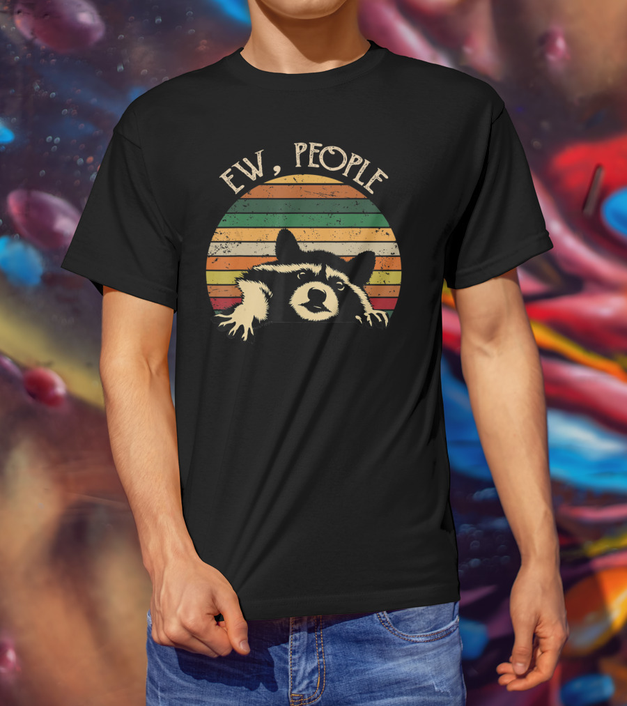 Retro Vintage Ew People Raccoon Lover T-Shirt