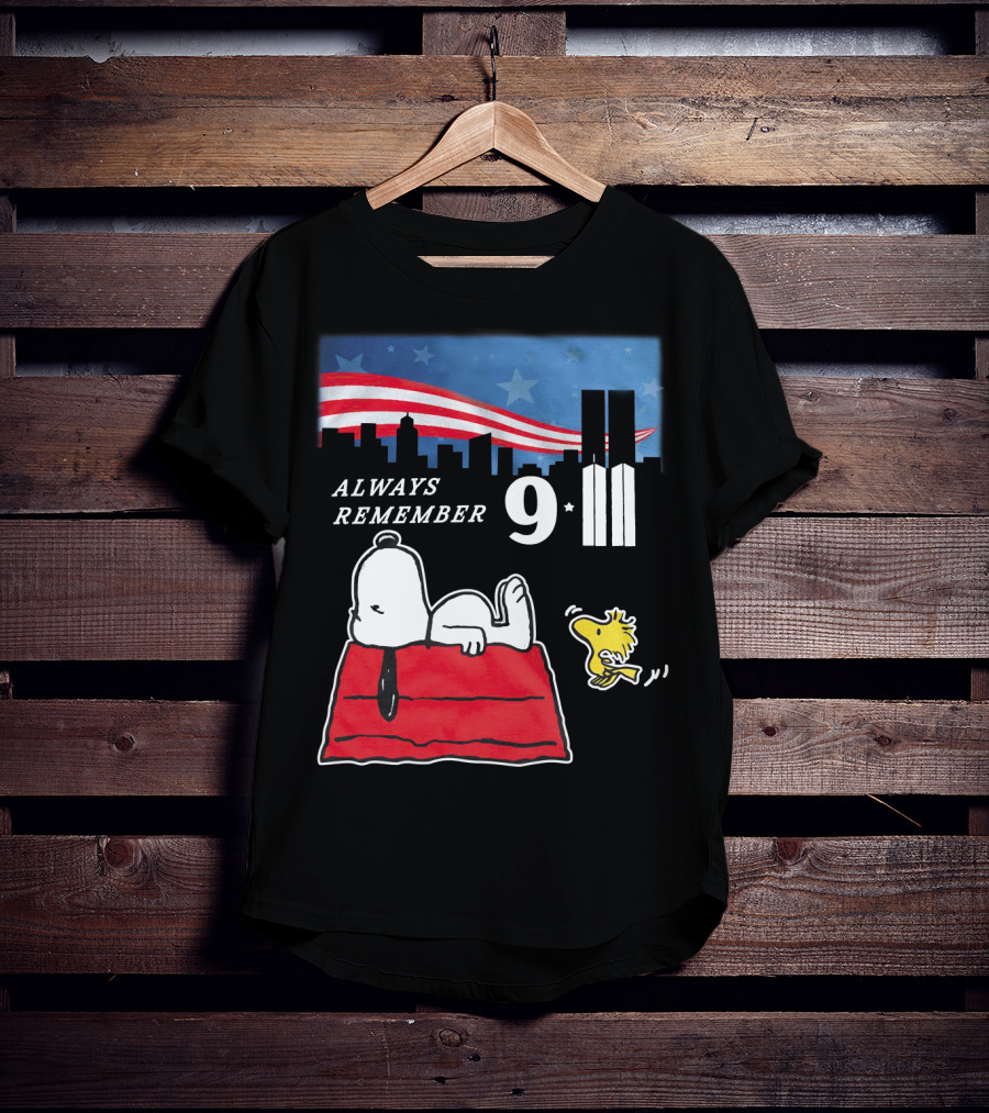 Always Remember 9 11 Snoopy Peanuts Movie Twin Towers T-Shirt