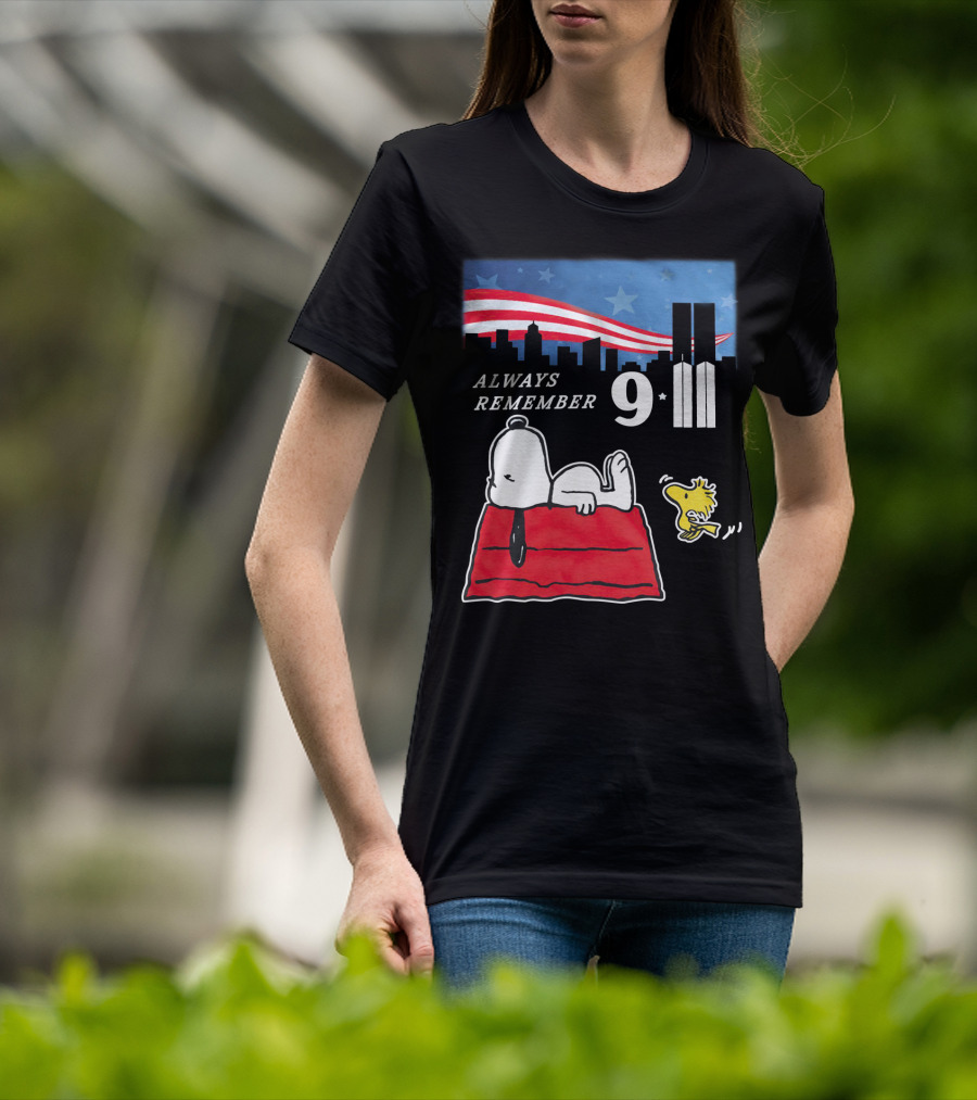 Always Remember 9 11 Snoopy Peanuts Movie Twin Towers T-Shirt