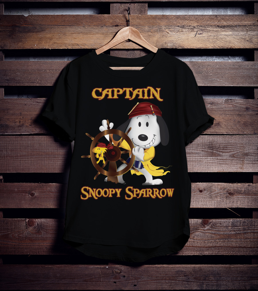 Captain Snoopy Sparrow Peanuts Movie Crossover T-Shirt