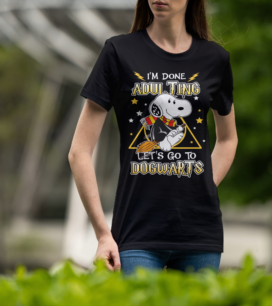 I'm Done Adulting Let's Go To Dogwarts Snoopy Peanuts Movie T-Shirt