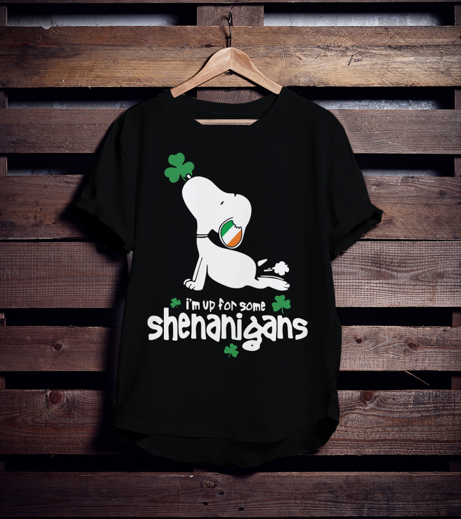 I'm Up For Some Shenanigans St Patrick Snoopy The Peanuts Movie T-Shirt