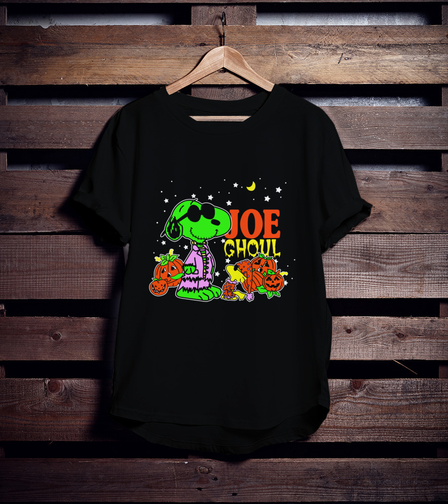 Joe Ghoul Halloween Snoopy Peanuts Pumpkins Moon Stars T-Shirt