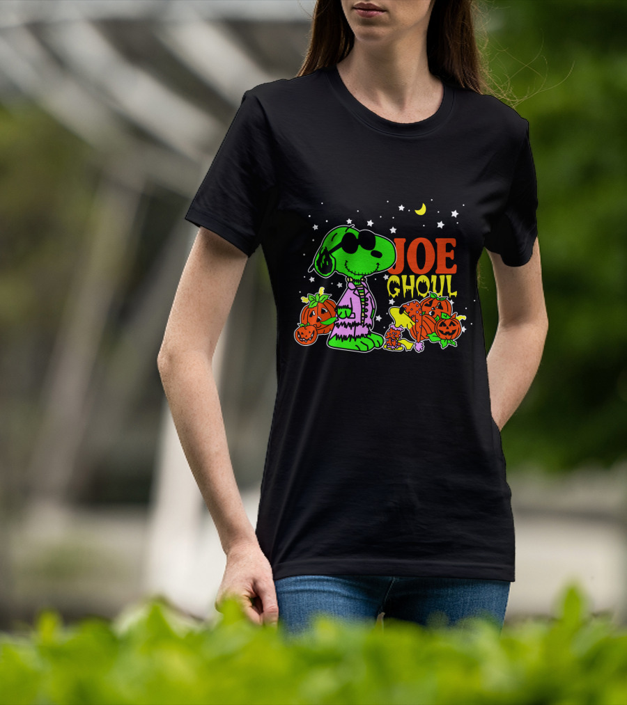 Joe Ghoul Halloween Snoopy Peanuts Pumpkins Moon Stars T-Shirt