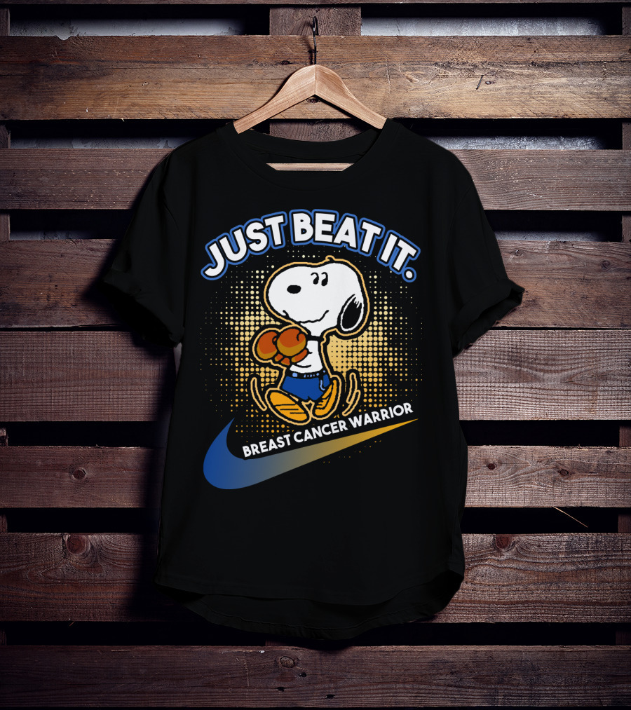 Just Beat It Snoopy Breast Cancer Warrior T-Shirt