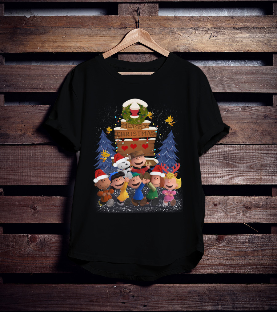 Merry Christmas With Friends Snoopy The Peanuts Movie Holiday T-Shirt
