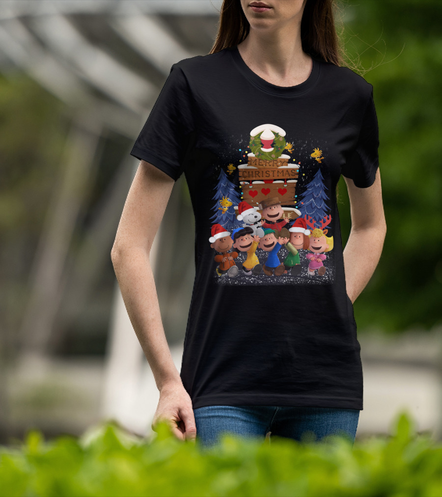 Merry Christmas With Friends Snoopy The Peanuts Movie Holiday T-Shirt