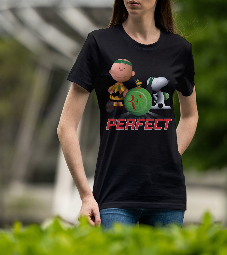 Perfect Roger Federer Tennis Pro Snoopy Charlie Brown Peanuts T-Shirt