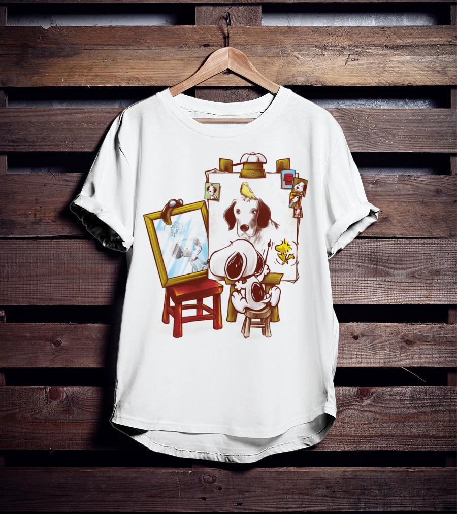 Snoopy Drawing Himself With Woodstock From The Peanuts Movie T-Shirt